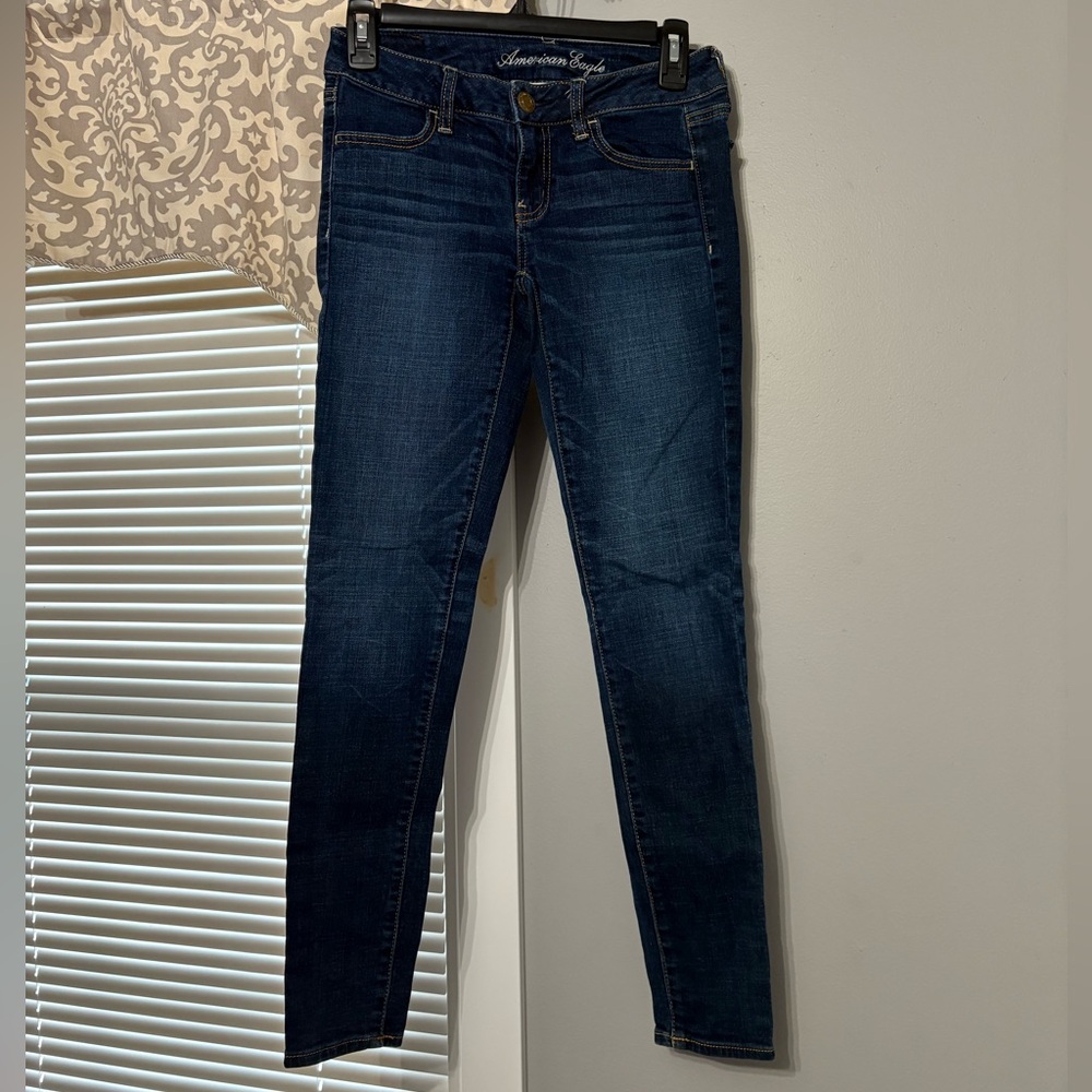 American Eagle Outfitters Women's Dark Blue Skinny Jeans